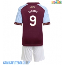 Camisa de time de futebol Aston Villa Harvey Elliott #9 Replicas 1º Equipamento Infantil 2025-26 Manga Curta (+ Calças curtas)